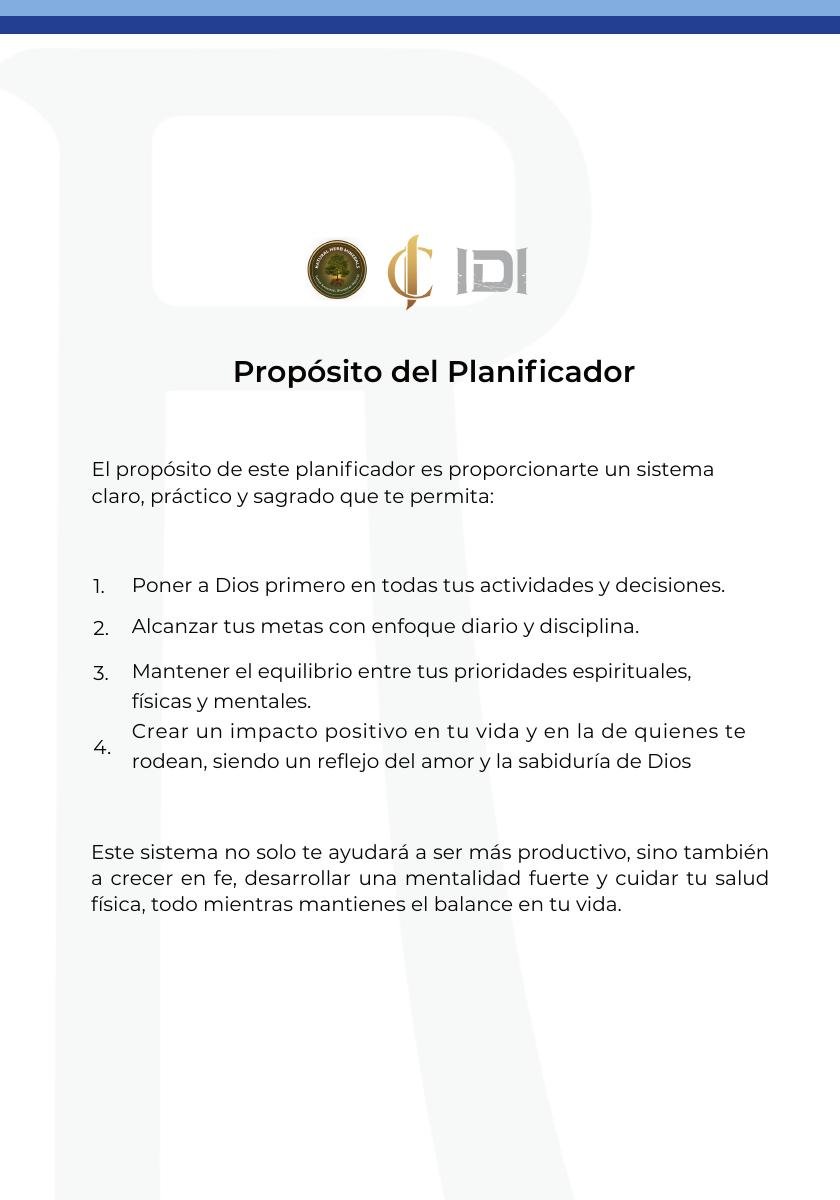 Propósito del Planificador page